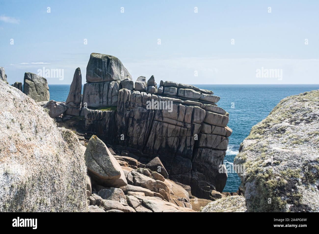 Rock formations on Peninnis Head, St Mary's, Isles of Scilly Stock Photo