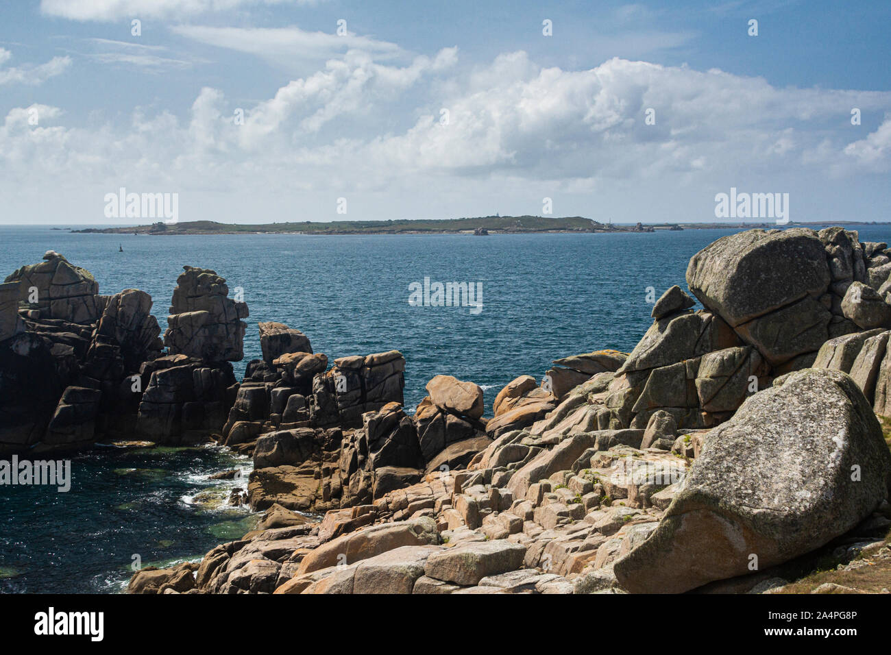 Rock formations on Peninnis Head, St Mary's, Isles of Scilly Stock Photo