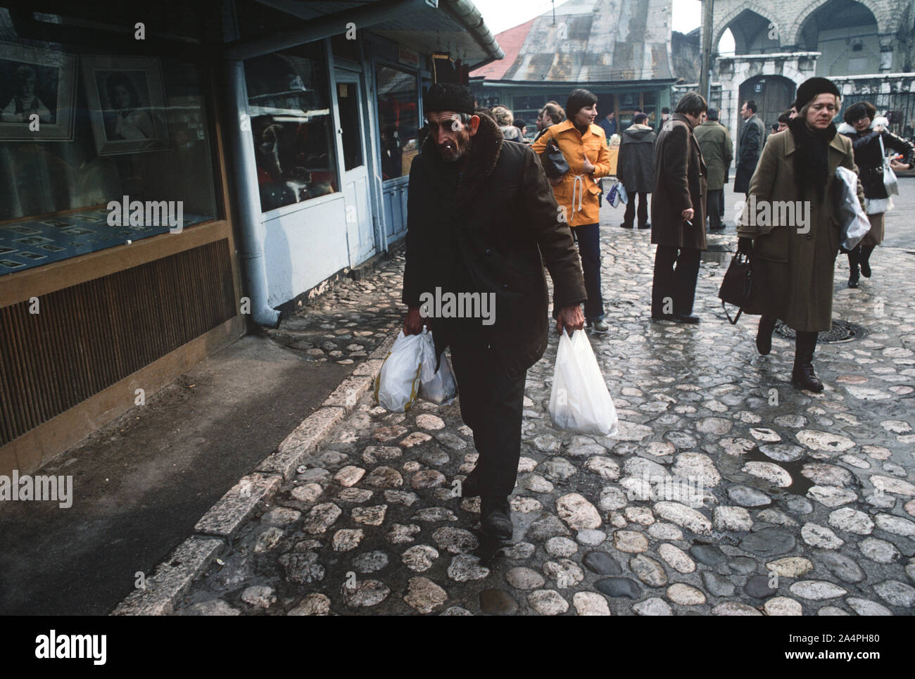 Historical market area in Sarajevo, former Yugoslavia Stock Photo Alamy