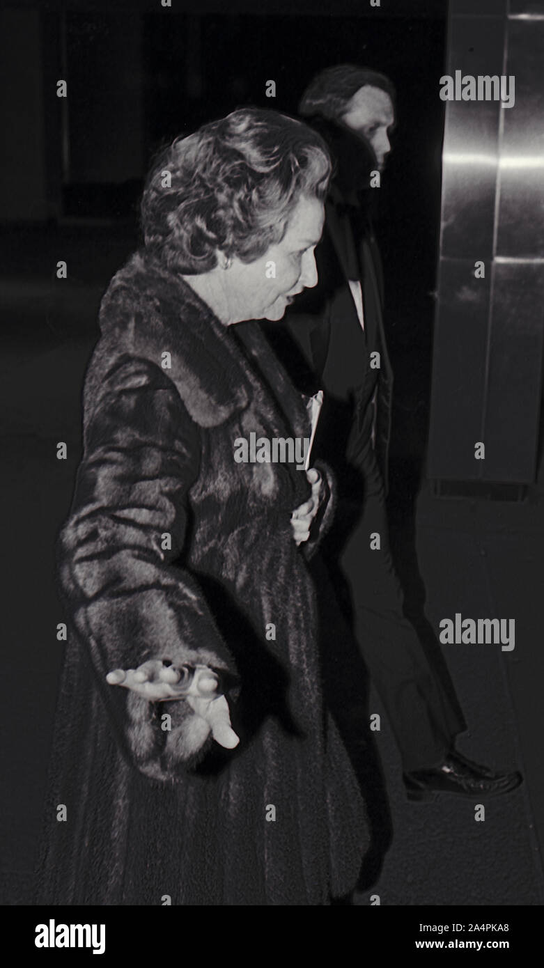 Washington DC, USA, December 3, 1983 Lady Bird Johnson former First Lady as she leaves the evening reception at the United States State Department for the Kennedy Center Honors Stock Photo