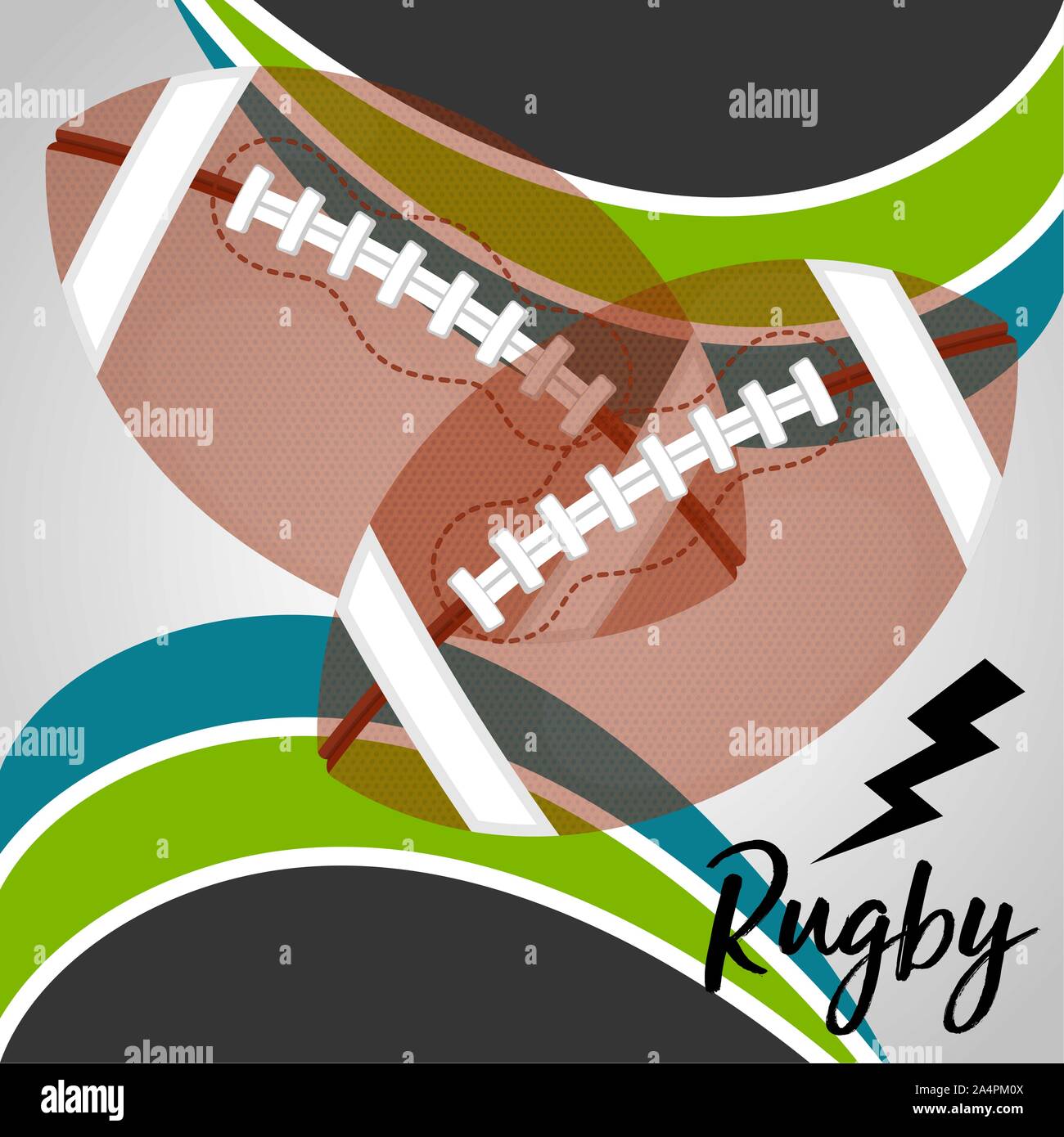 Rugby poster with a ball - Vector illustration Stock Vector
