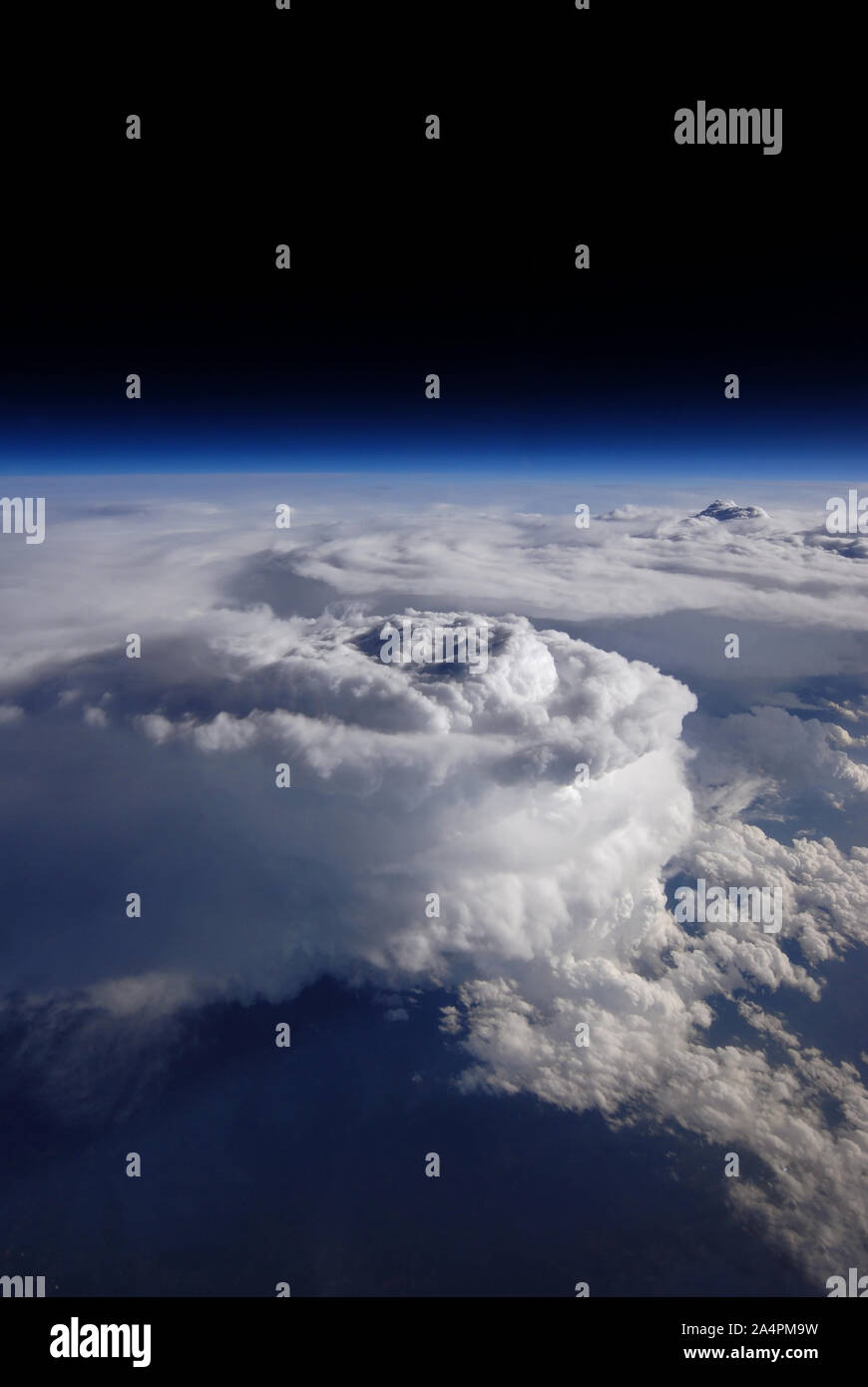 Storm cell over Southern Appalachian mountains, June 19, 2014, altitude about 65,000 feet, by NASA/Stu Broce/DPA Stock Photo