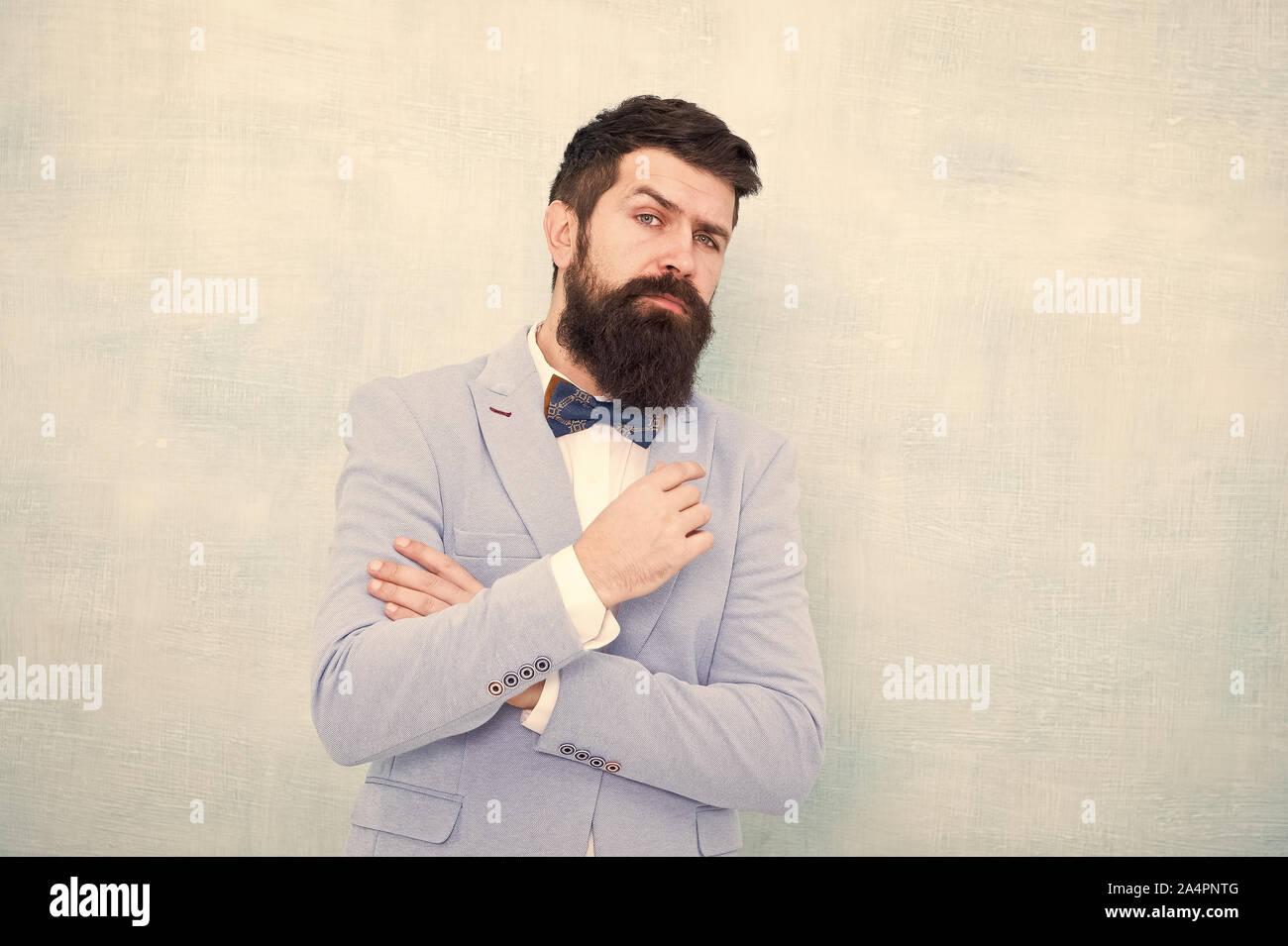 How To Beat Nerves On Wedding Day Man Bearded Hipster Formal Suit