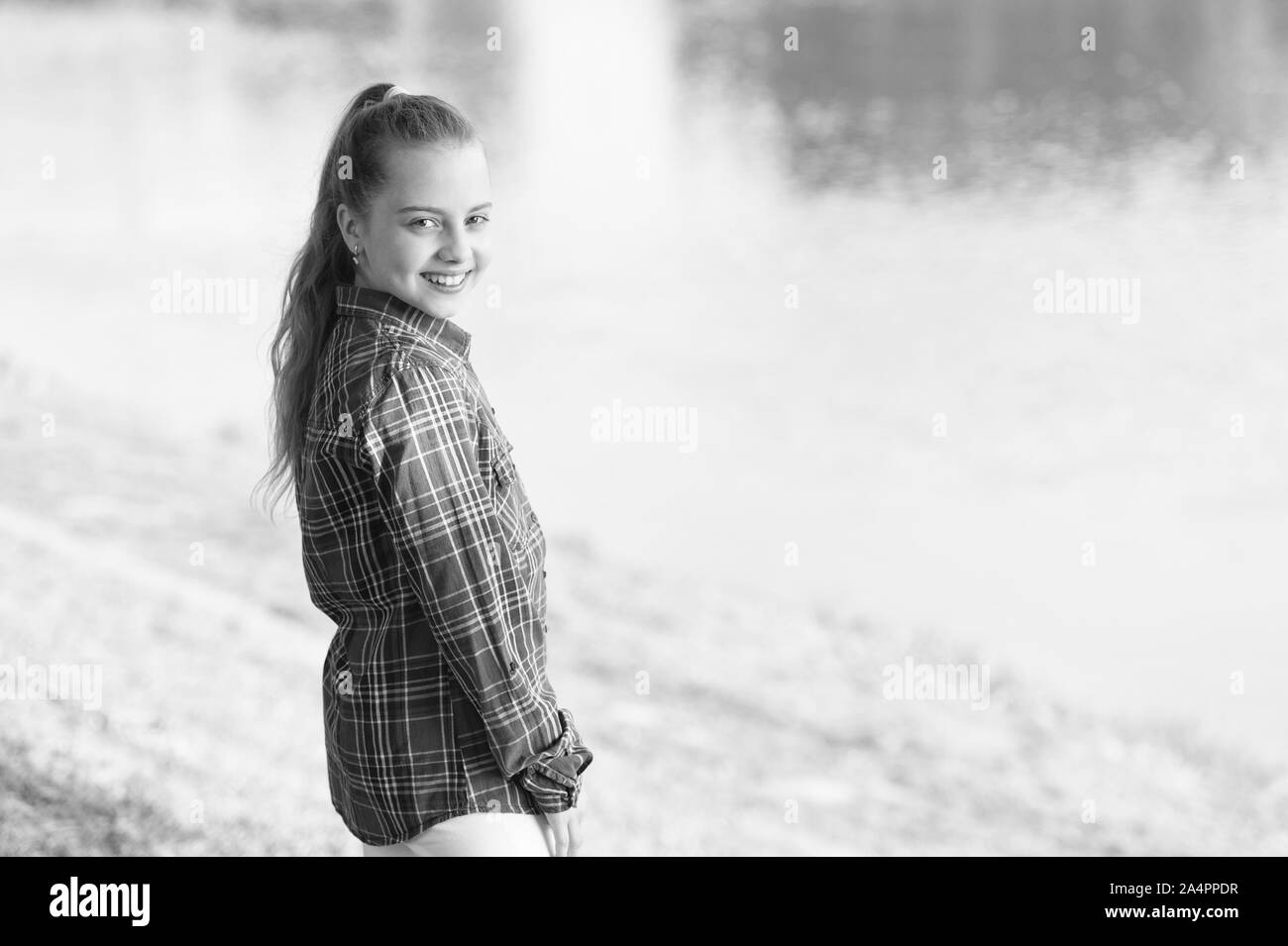 I Need Vacation Cute Child With Long Blond Hair Having Fun On