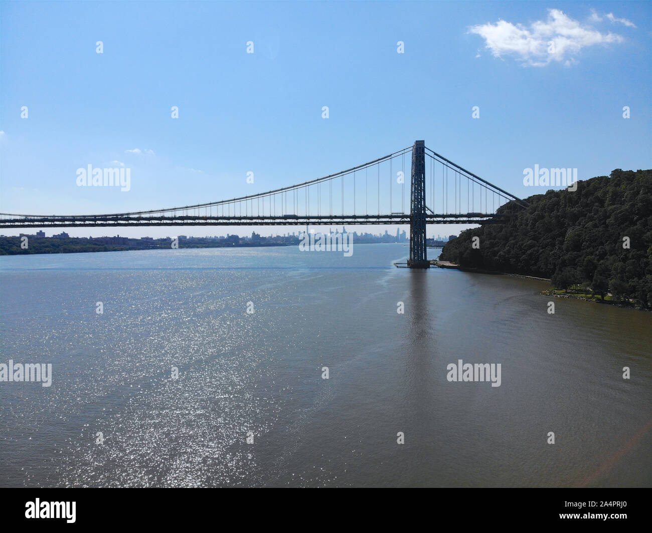 Aerial view of Washington Bridge in Fort Lee, NJ.