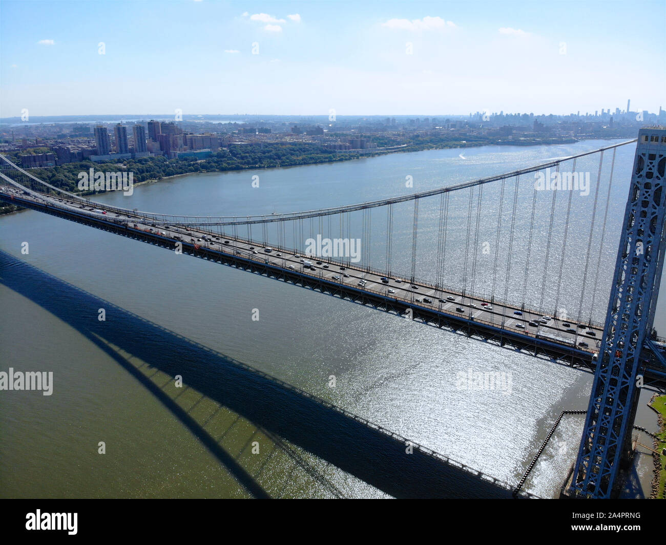 Aerial view of Washington Bridge in Fort Lee, NJ.