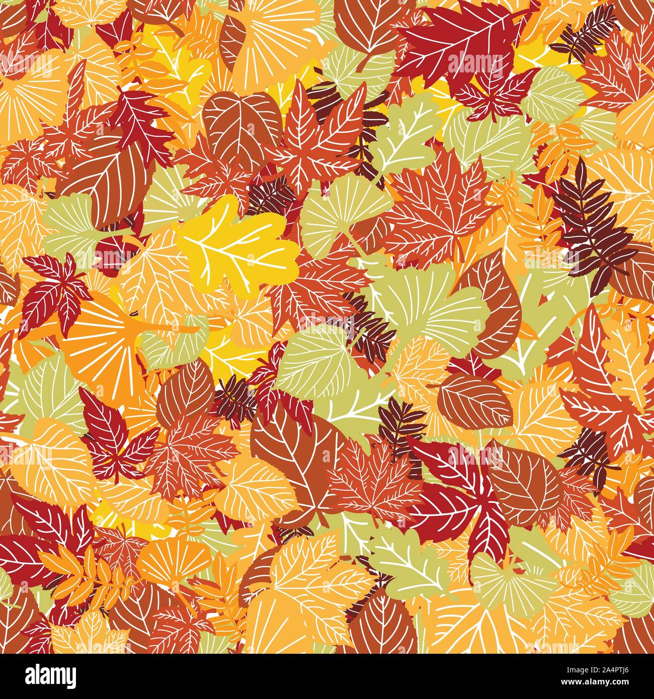 Trees Overlapping Pattern Overlapping oak leaves Stock Vector Images - Alamy