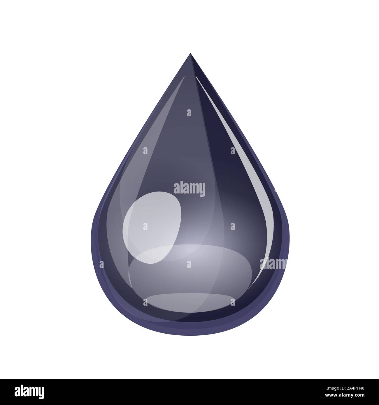 Black oil drop isolated on white background, vector icon. Stock Vector