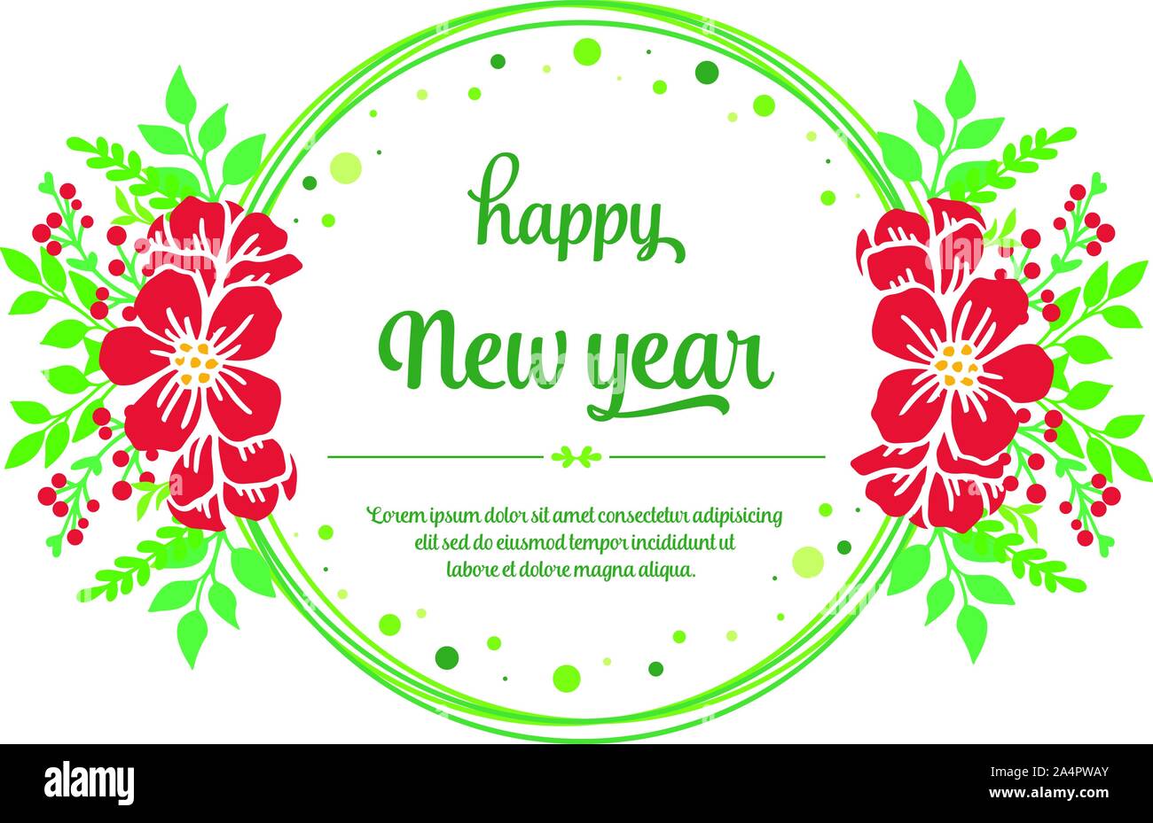 Design for greeting card happy new year, with pattern of vintage red ...