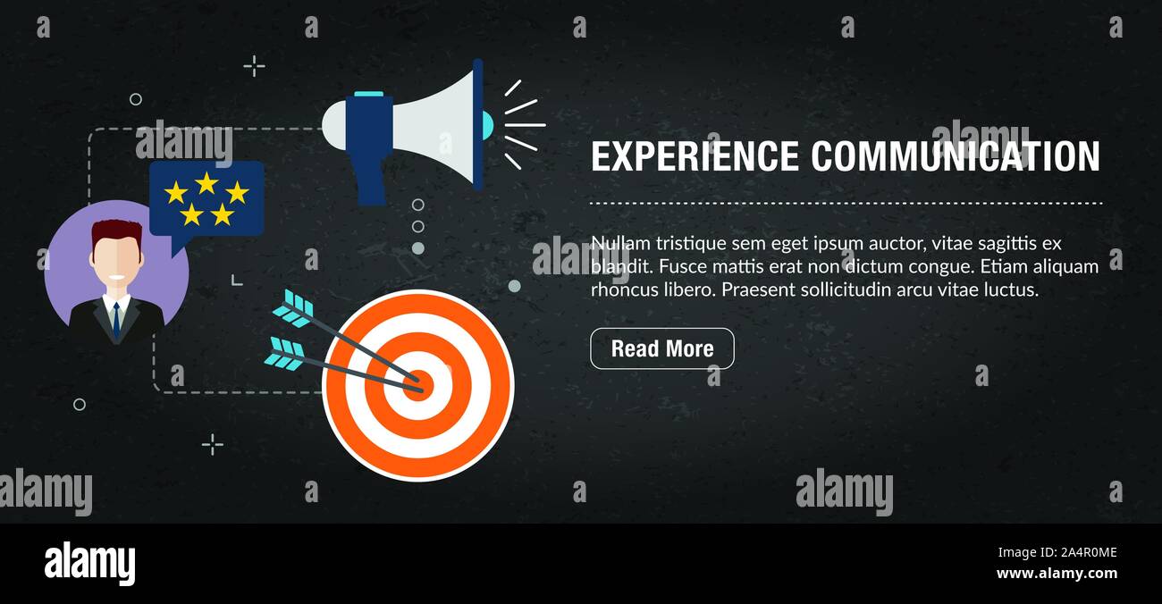 Experience Communication Banner Internet With Icons In Vector