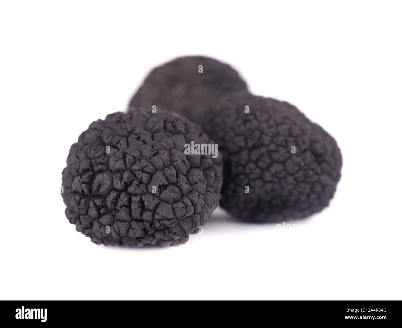 Black truffles isolated on a white background. Delicacy exclusive