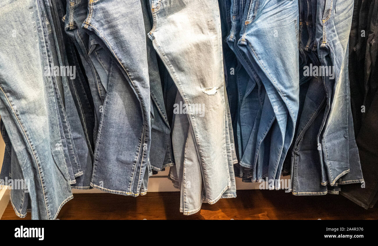 jeans with straps hanging
