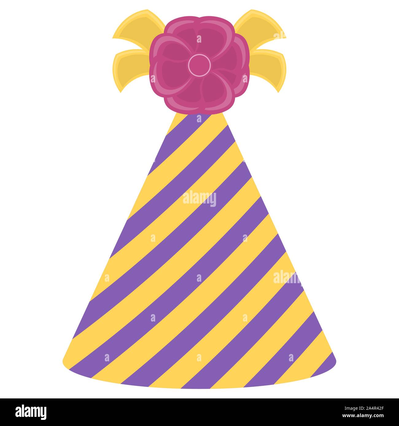 Isolated birthday hat icon over a white background - Vector Stock Vector