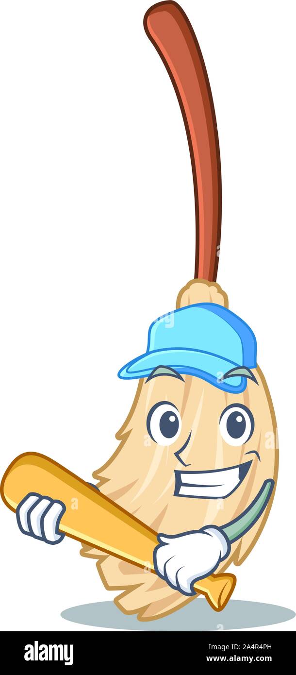 Playing baseball broom with in a the cartoon Stock Vector Image & Art -  Alamy