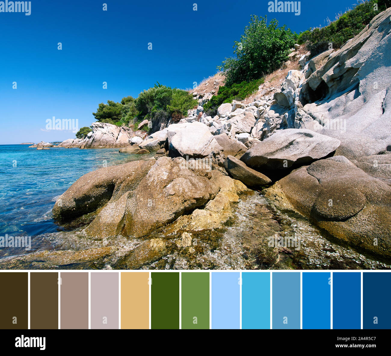 Color Matching Palette From Photo Of Romantic Coastline Of Aegean Sea Of Sithonia Peninsula Chalkidiki Northern Greece Stock Photo Alamy Color Matching Palette From Photo Of Romantic Coastline Of Aegean Sea Of Sithonia Peninsula Chalkidiki Northern Greece Stock Photo Alamy