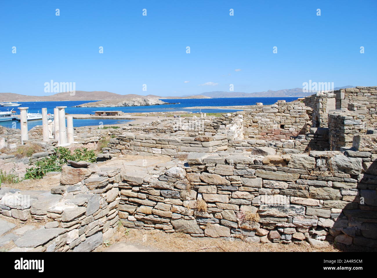 Delos, Greece. The birthplace of Apollo and Artemis. Original meeting site of the Delian League. Stock Photo