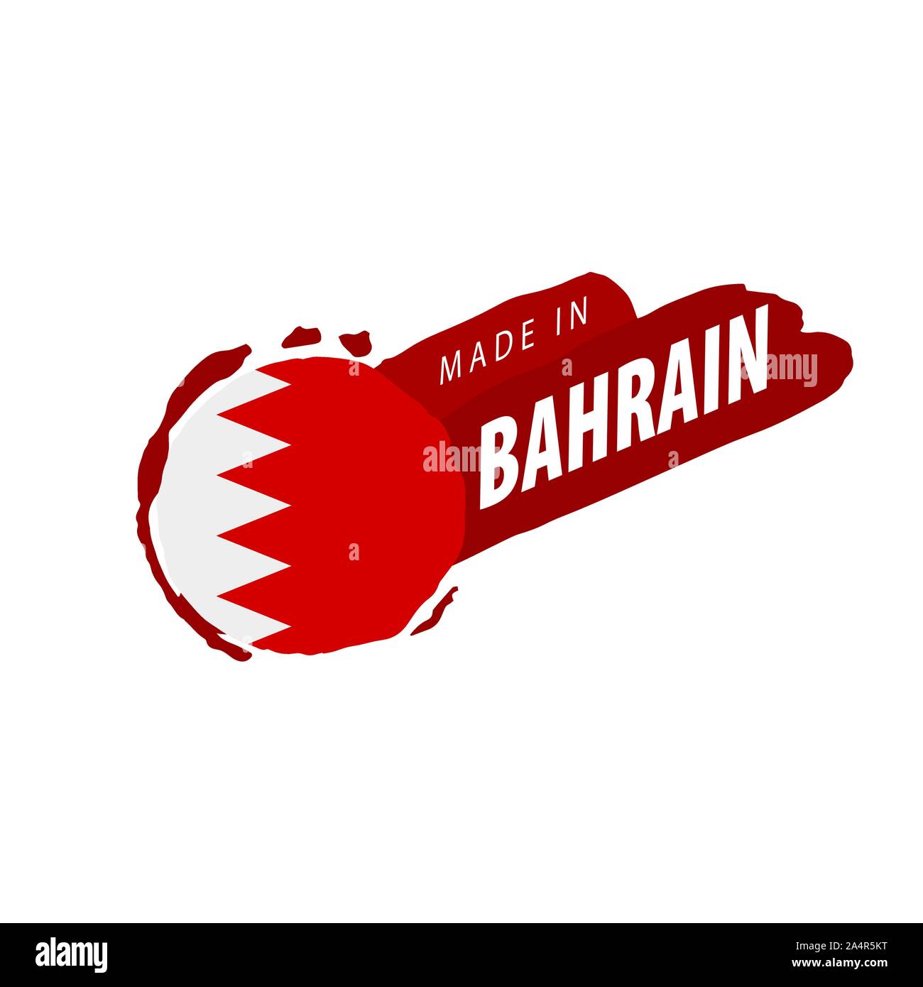 Bahrain flag, vector illustration on a white background Stock Vector