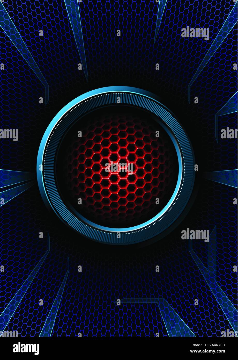 Abstract ring with hex grid Stock Vector
