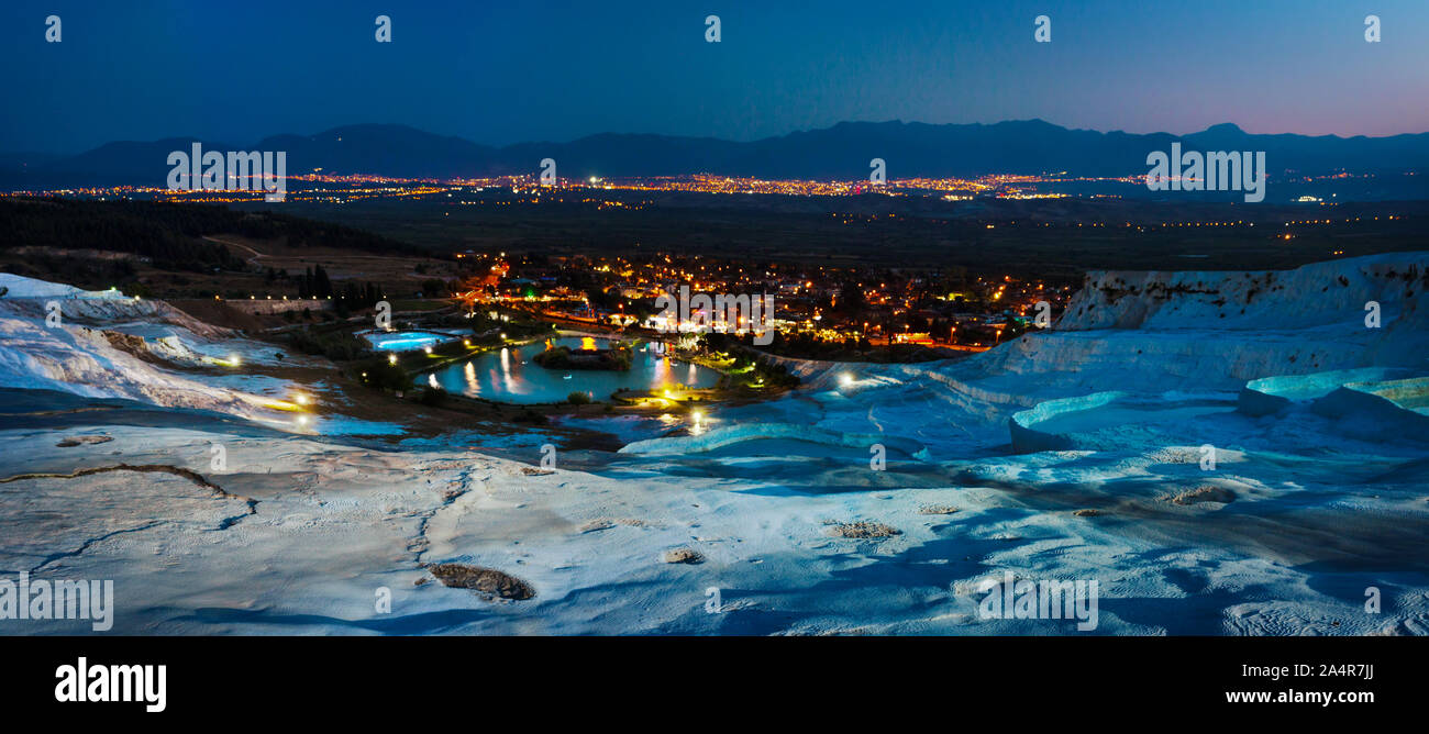 Travertine Terraces And The City Of Pamukkale Lit By Lights At Night travertine-terraces-and-the-city-of-pamukkale-lit-by-lights-at-night