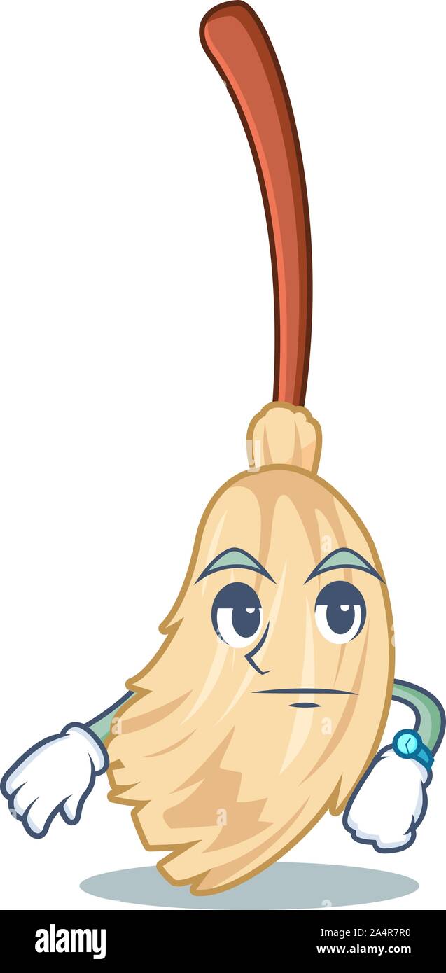 Waiting broom behind in the character door Stock Vector Image & Art Alamy