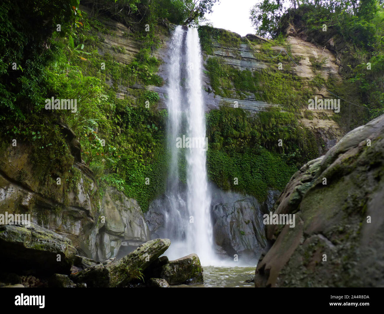 The Madhabkunda waterfall is one of the most attractive tourist attractions in Sylhet, Bangladesh. May 10, 2010. Stock Photo