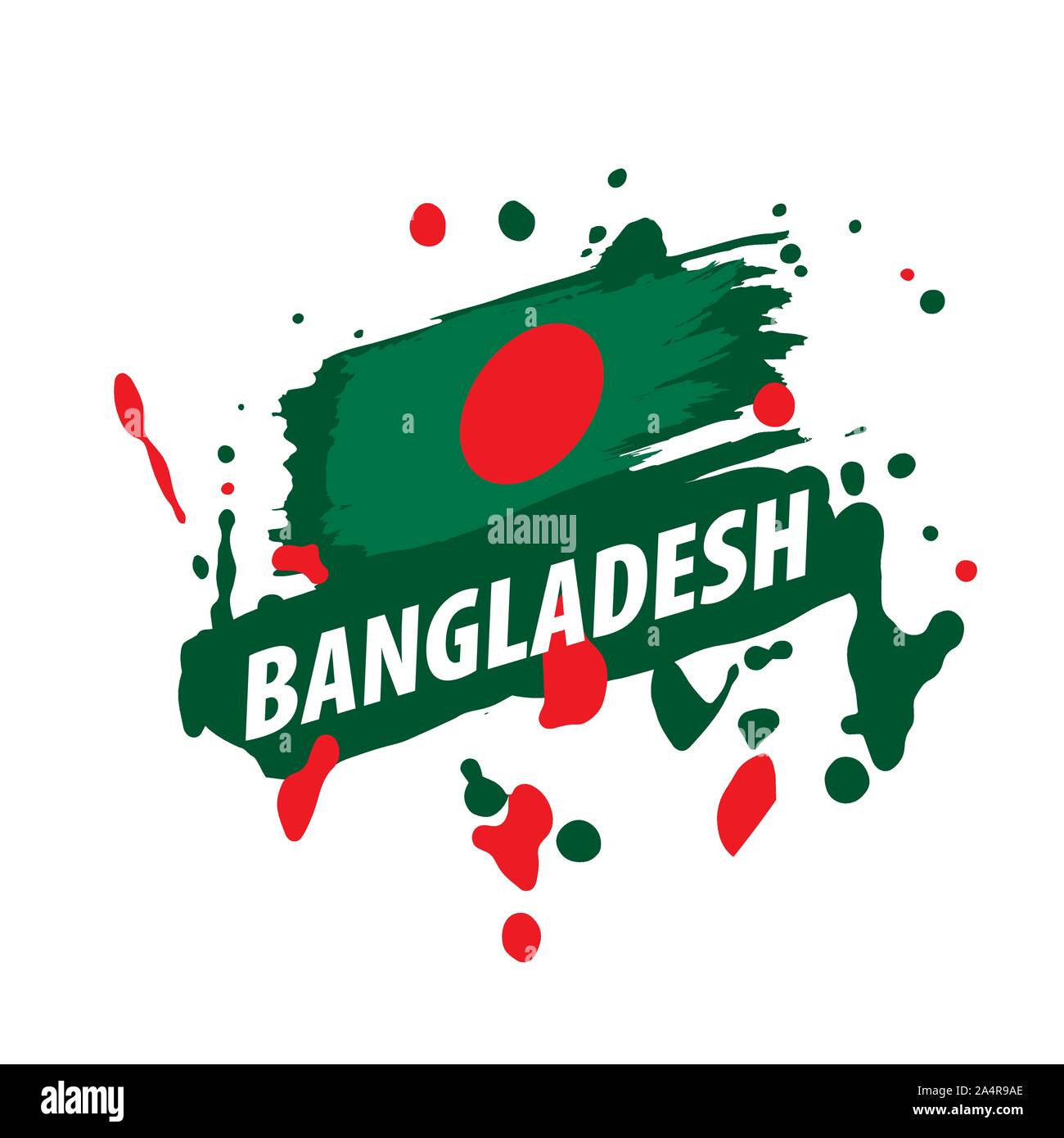 Bangladesh flag, vector illustration on a white background Stock Vector