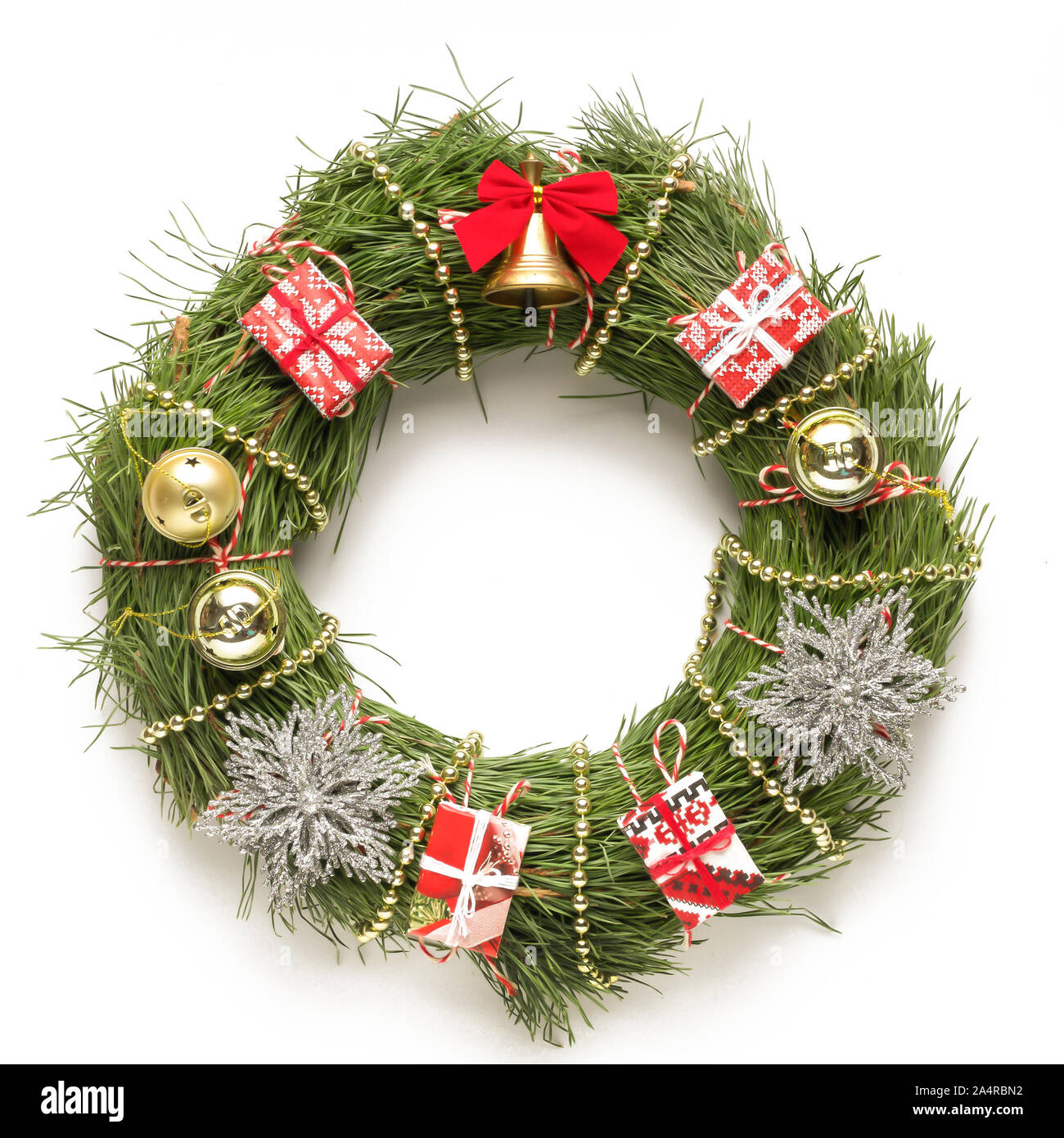 CHRISTMAS Wreath on a white background Stock Photo - Alamy
