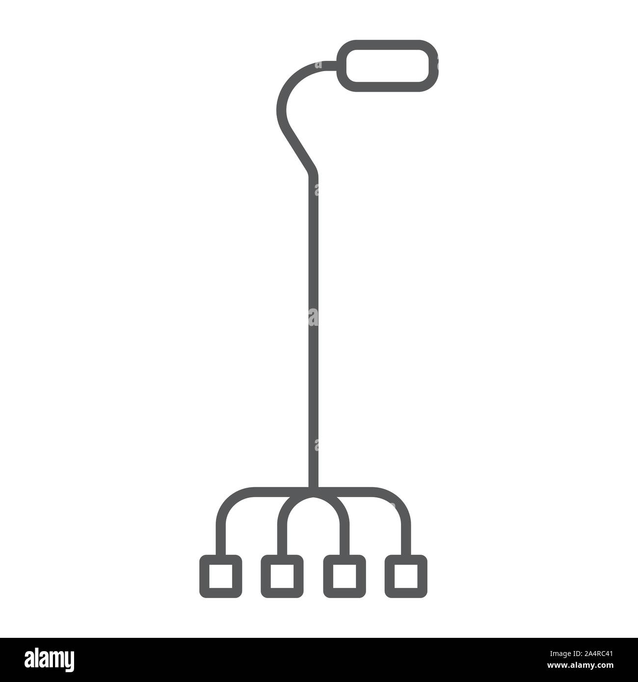 Quad Walking Thin Line Icon Orthopedic And Medical Quad Cane Sign Vector Graphics A Linear Pattern On A White Background Stock Vector Image Art Alamy