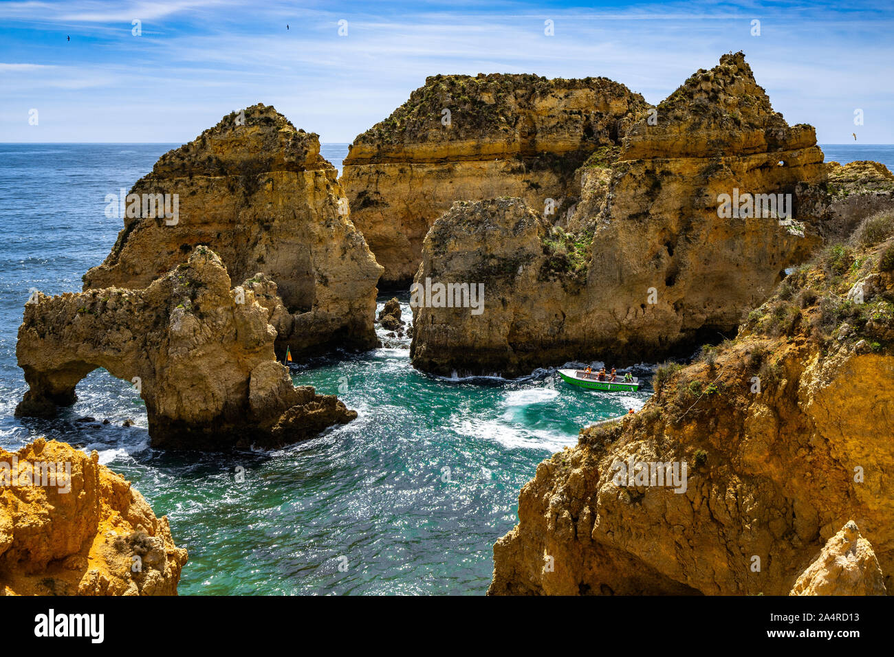 The cliffs of the Ponta da Piedade are one of the finest natural features of Algarve region, Portugal Stock Photo