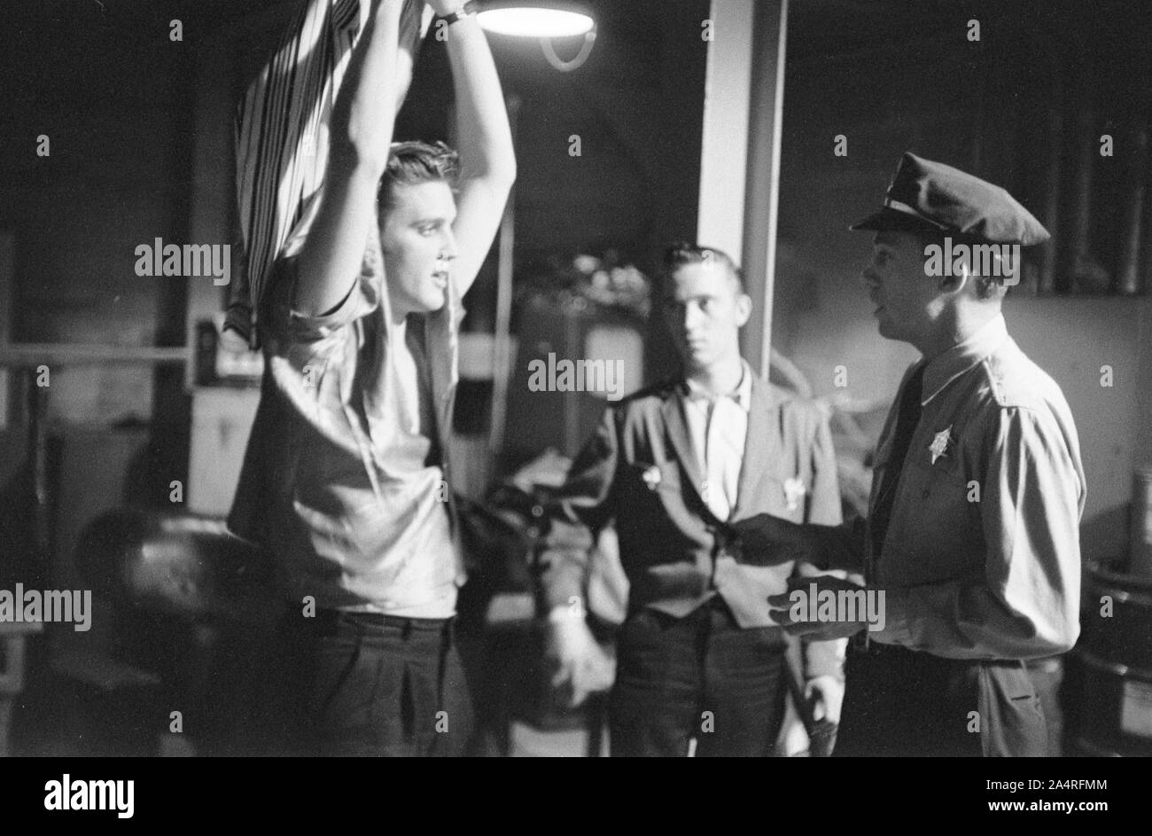 1956 ELVIS PRESLEY Dayton Ohio PHOTO Backstage with Cousin Gene