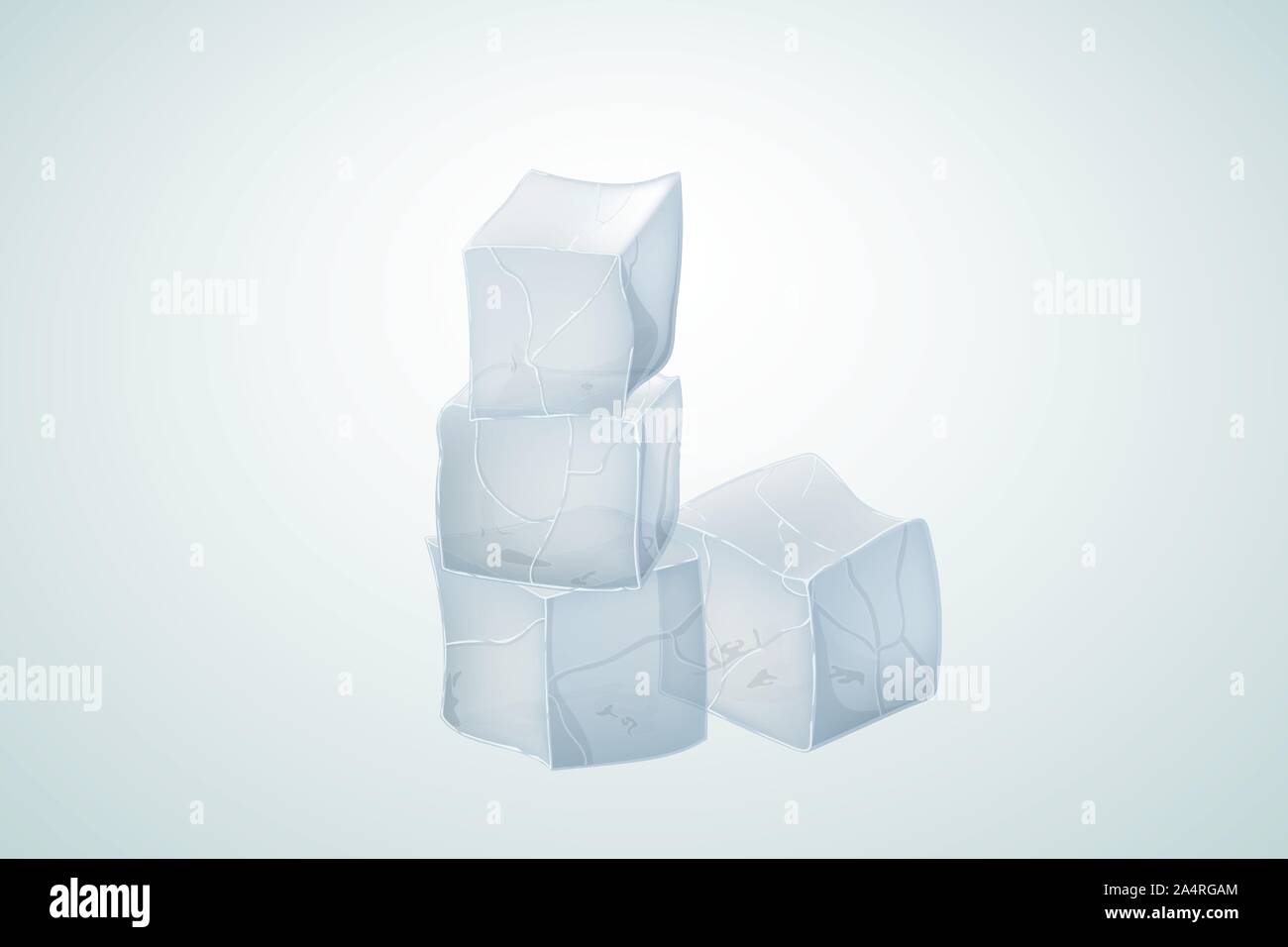 Translucent ice cubes for alcoholic beverage. Vector illustration. Stock Vector