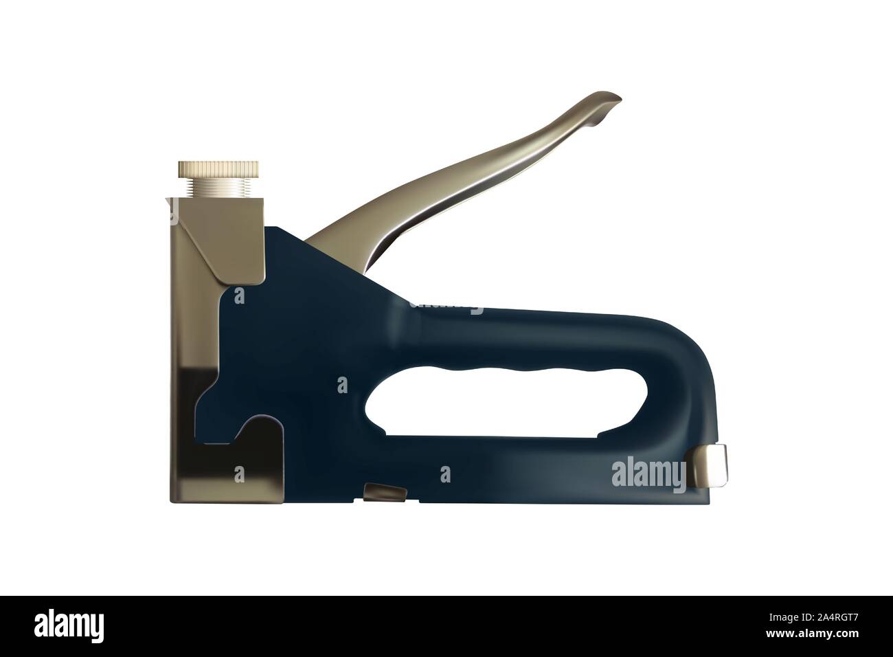 Construction blue stapler. Vector illustration. Working tools. Detailed realistic icon. Stock Vector