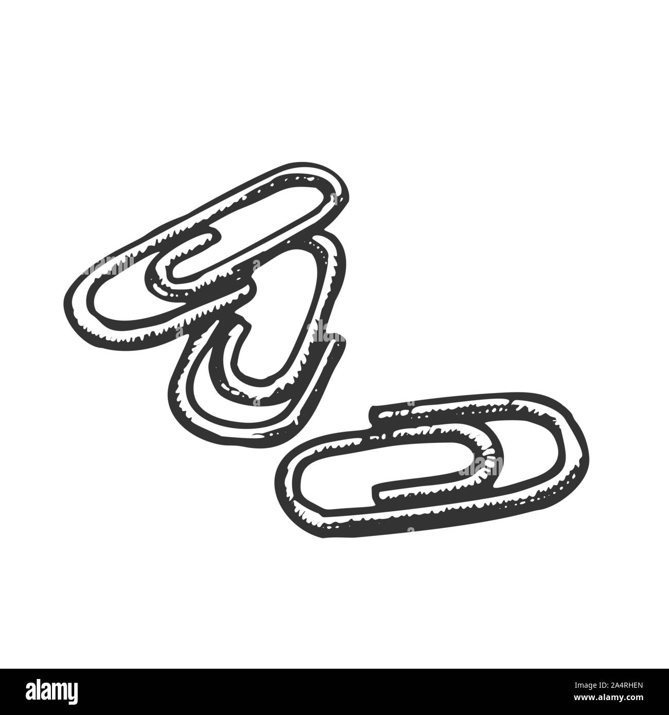 Paper Clips Office Stationery Monochrome Vector Stock Vector Image