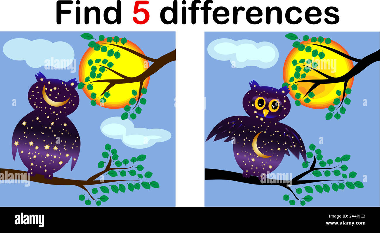 Cartoon illustration spot differences educational hi-res stock ...
