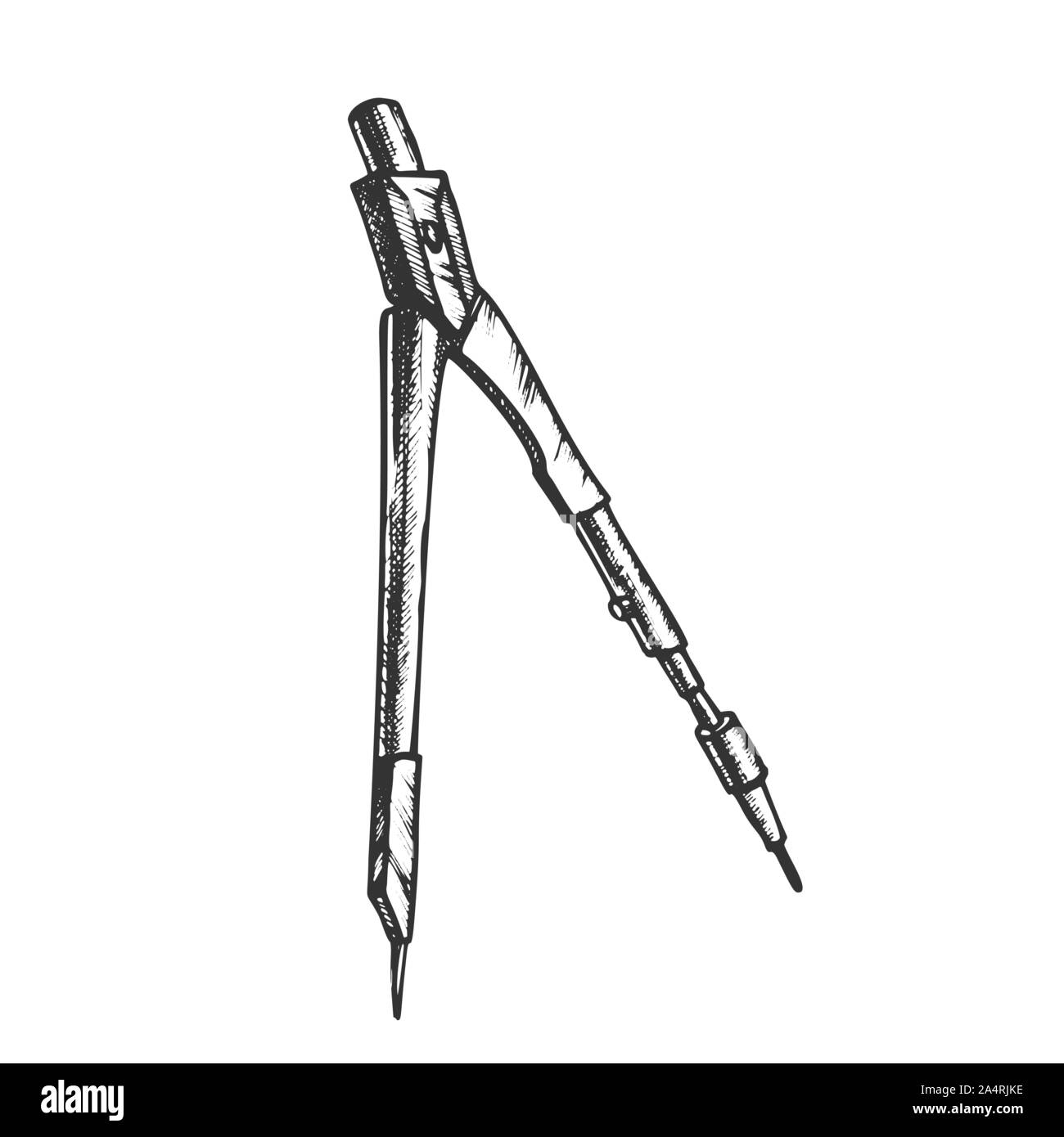 Drawing Compass Engineer Equipment Retro Vector Stock Vector Image