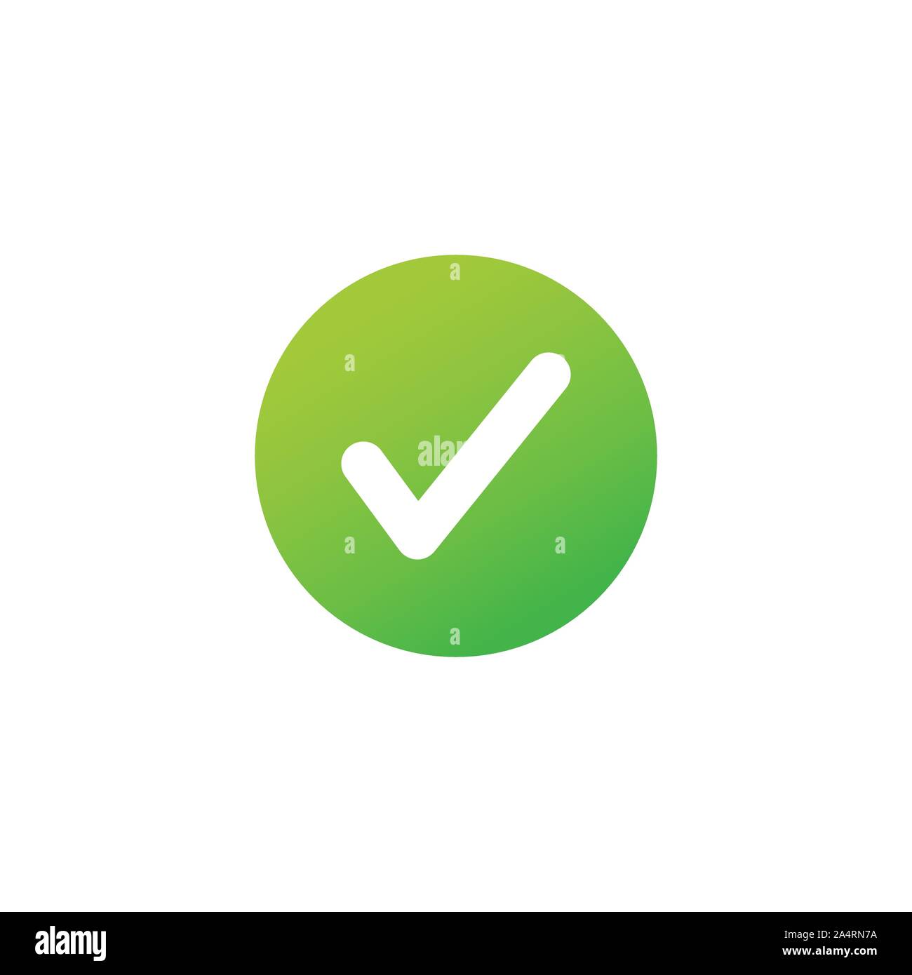 Green circle with checkmark icon vector illustration isolated on white ...