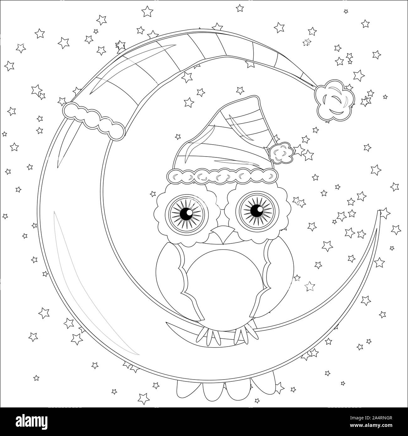 Coloring book for adult and older children. Coloring page with an owl ...