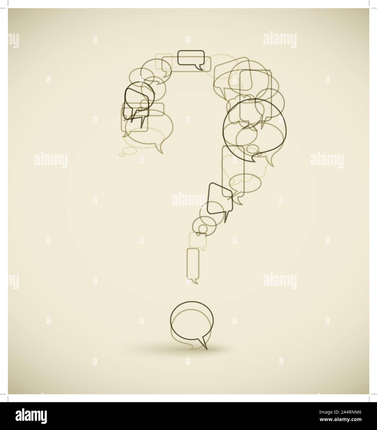 Question mark made from blue speech bubbles - grunge version Stock Vector