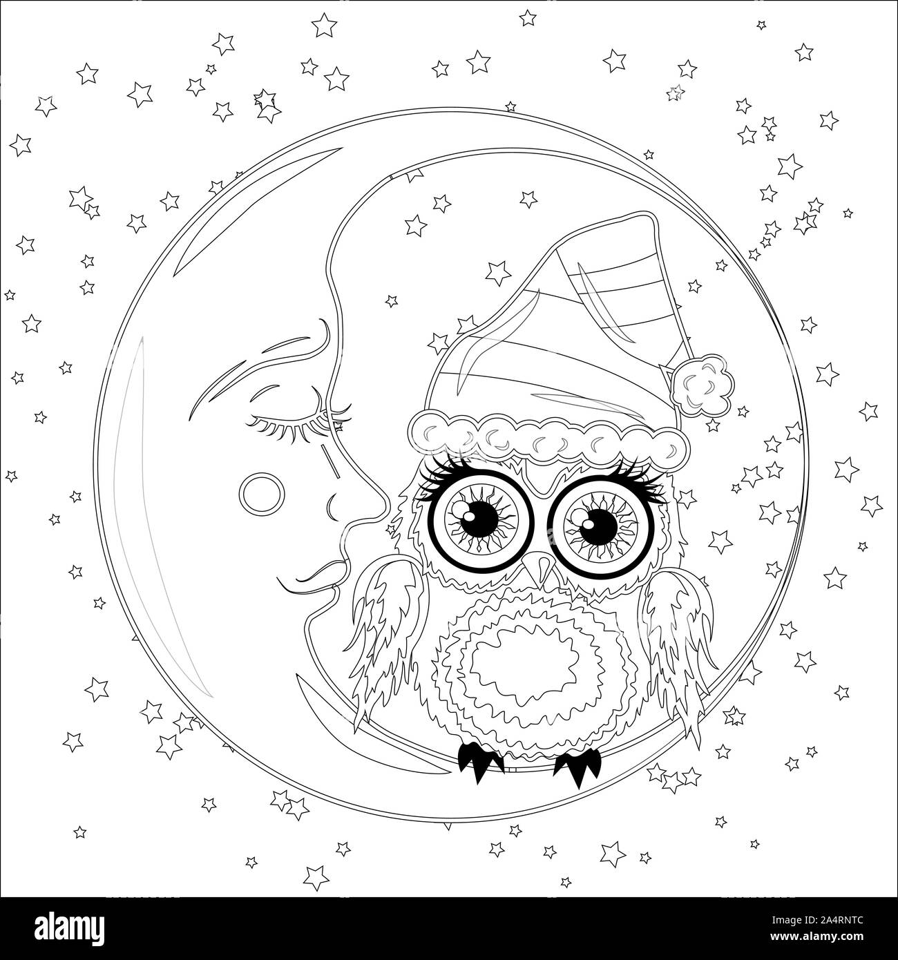 Coloring book for adult and older children. Coloring page with an owl ...