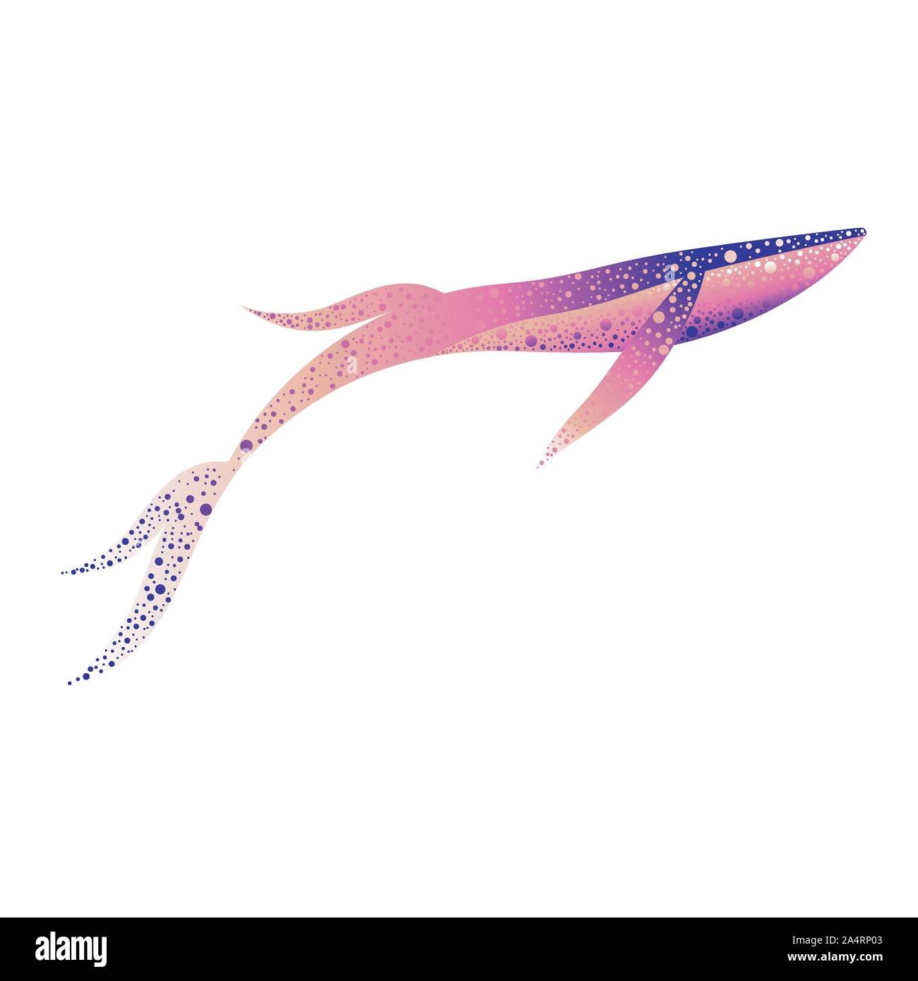 Fantastic whale. Cartoon flat style. Isolated on white Stock Vector ...