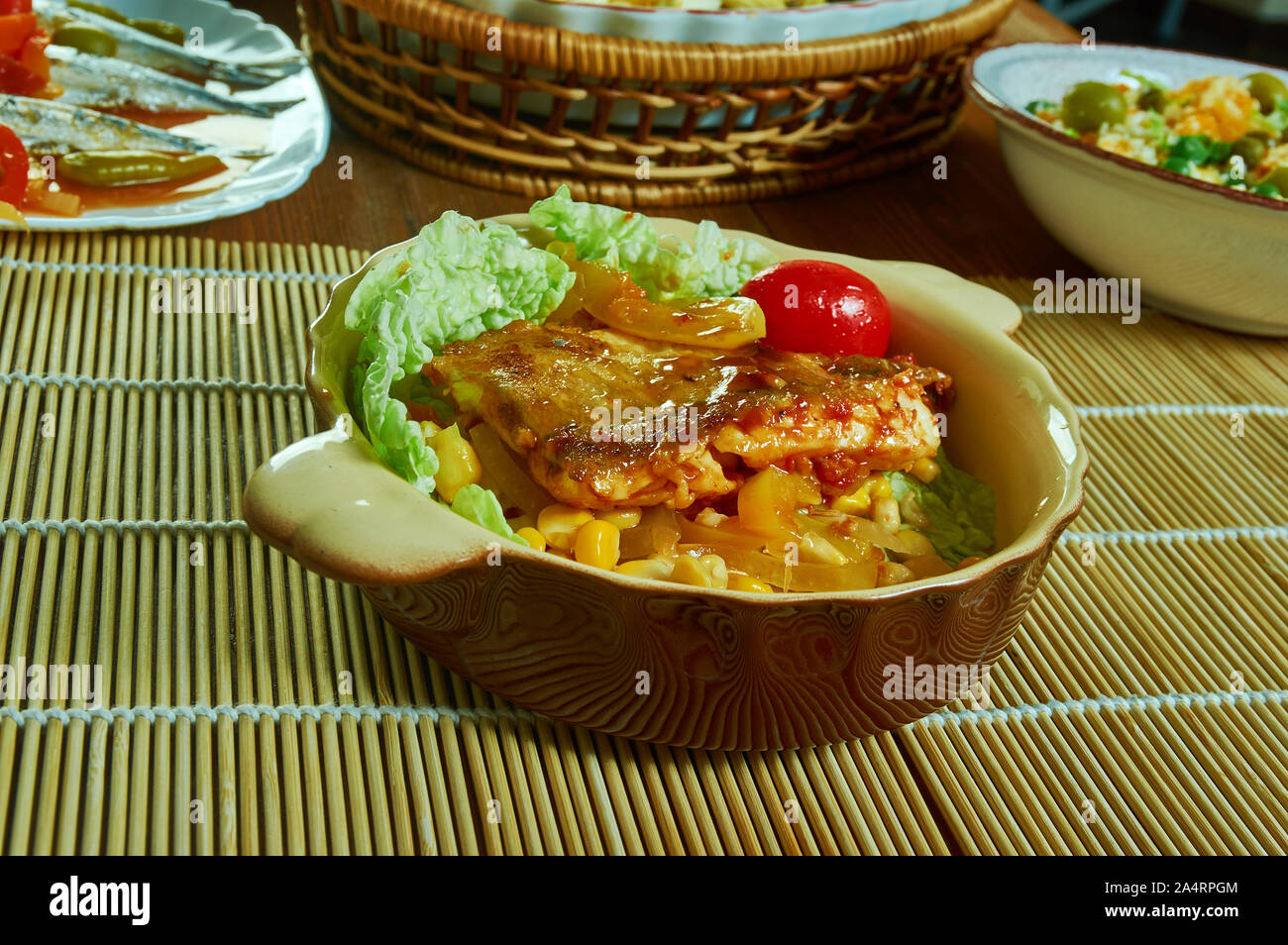 Cajun Style Catfish with Corn Salsa, Creole seasoning Louisianastyle