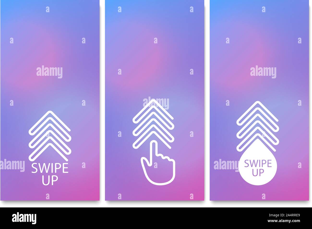 Swipe up, set of buttons for ui screen social media. Arrow web icon for ...