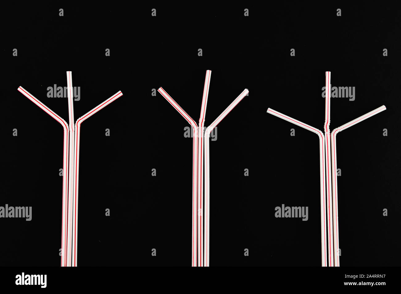 trees made of plastic. environmental damage with plastic. plastic