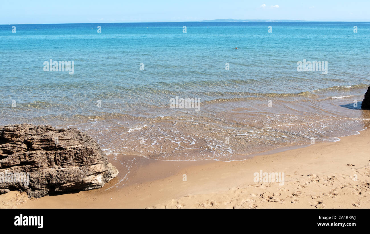 A beautiful seascape from the beach at Vassilikos Stock Photo