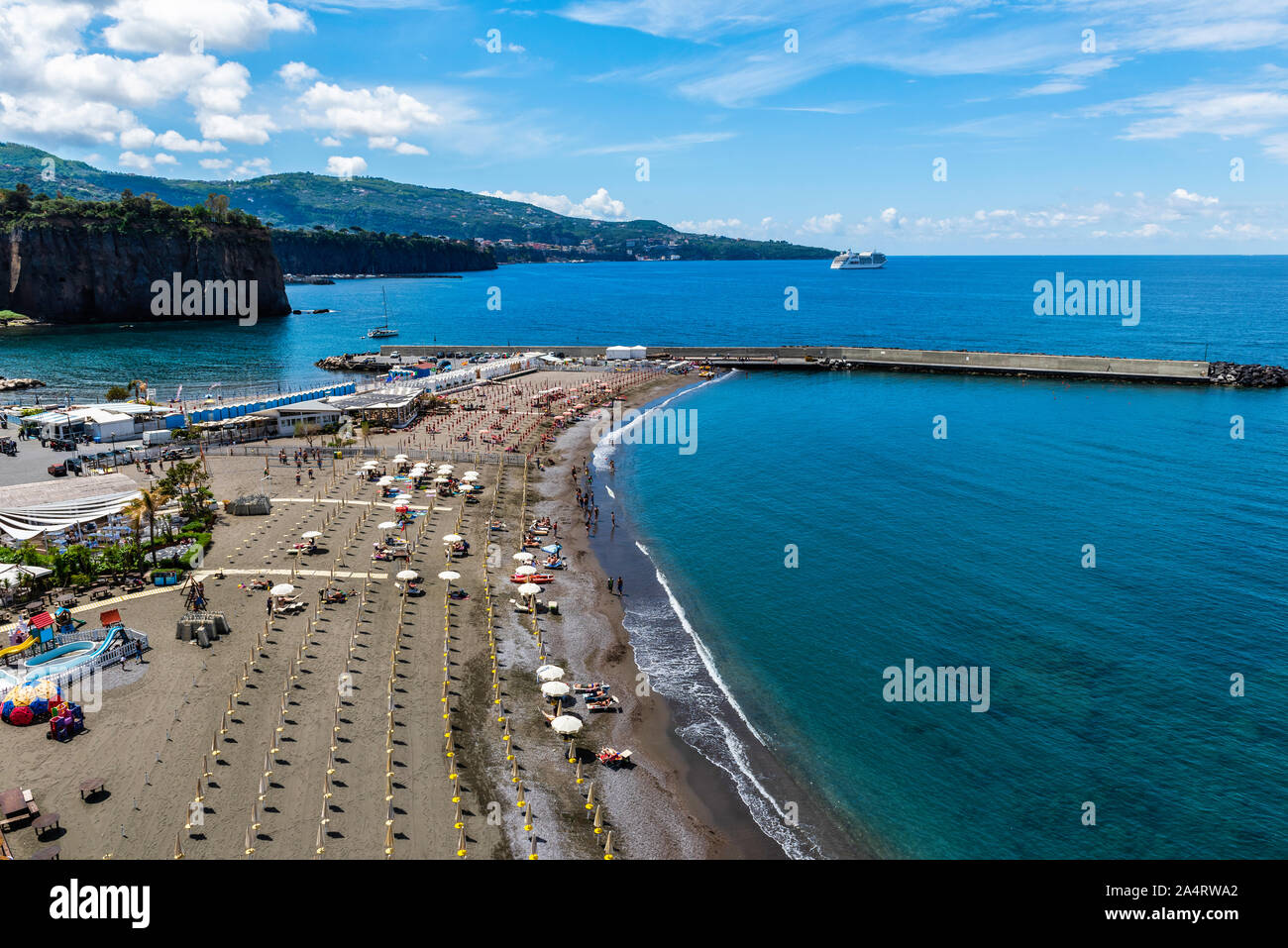 Small town and Harbour of the Italian town of Meta adjacent to Sorrento Stock Photo