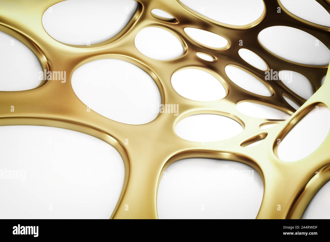 Abstract gold and white geometric background. 3 D rendering Stock Photo
