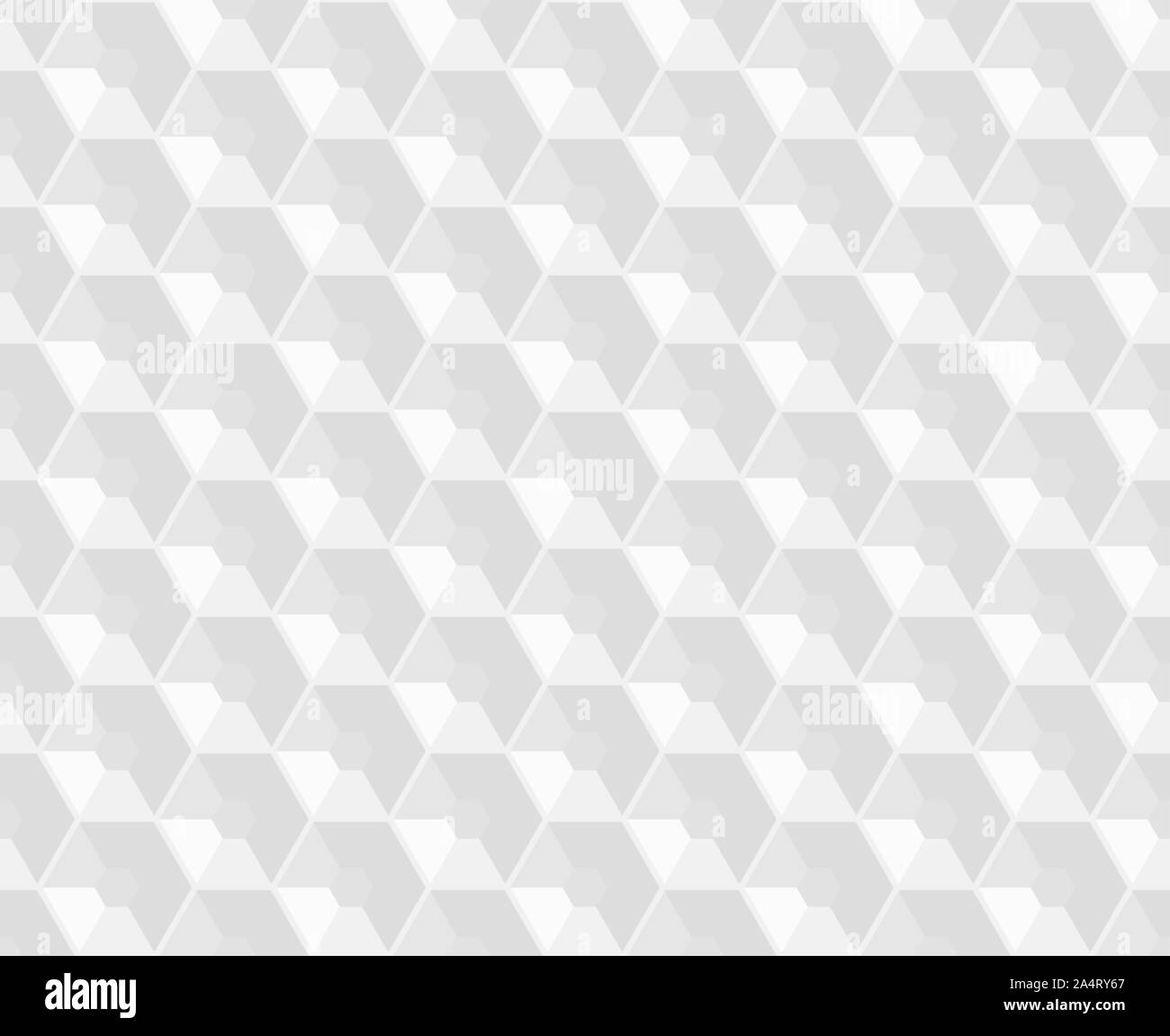 Hexagonal vector white embossed seamless pattern. Plastic hexagon grid light background. Hexagon cell with hole endless texture. Web page fill Stock Vector