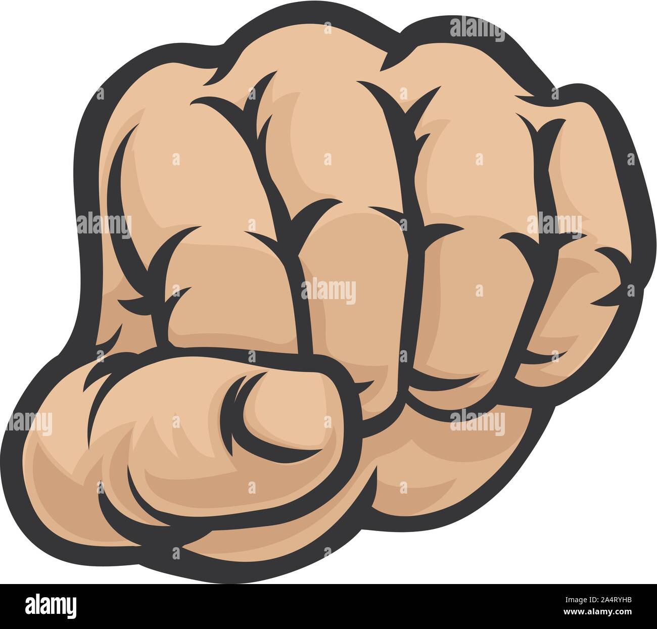 Fist Punch Hand Cartoon Stock Vector