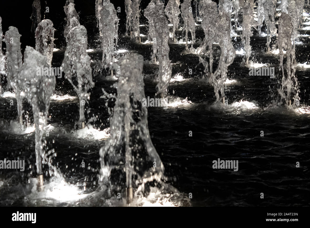 Beautiful fountain in the night city, night fountain Stock Photo - Alamy