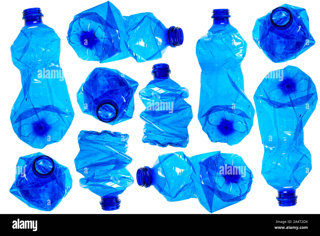 Used plastic bottles background. Recyclable waste concept. Stock Photo